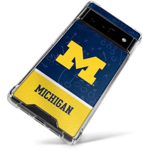University of Michigan Jersey Split Google Pixel 6 Clear Case